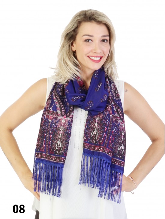 Paisley Print Pashmina W/ Tassels